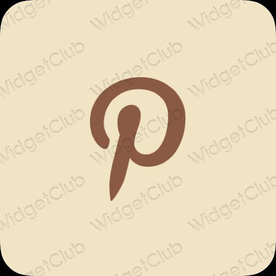 Aesthetic beige Pinterest app icons