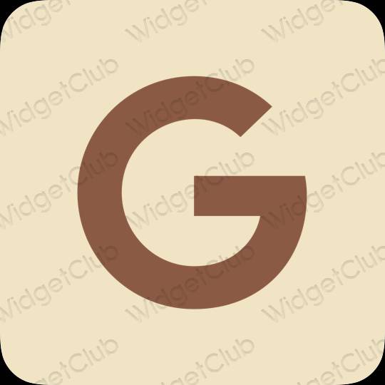 Aesthetic beige Google app icons