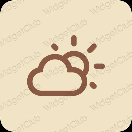Aesthetic beige Weather app icons