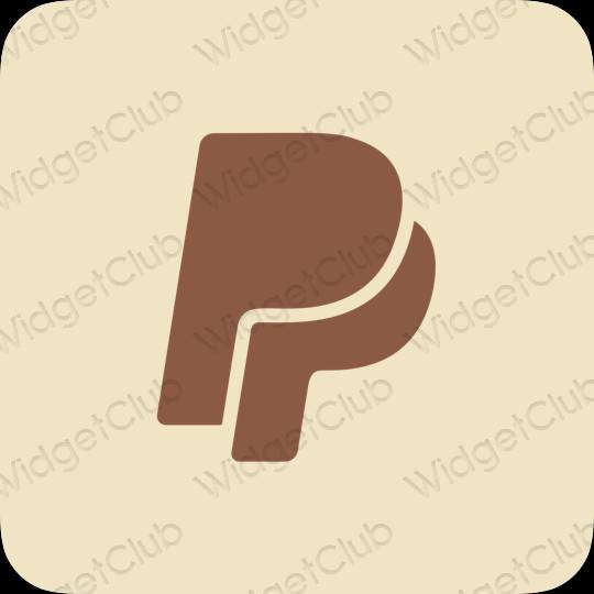 Aesthetic beige Paypal app icons