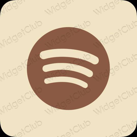 زیبایی شناسی رنگ بژ Spotify آیکون های برنامه