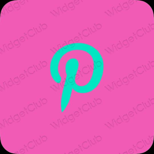 Aesthetic purple Pinterest app icons