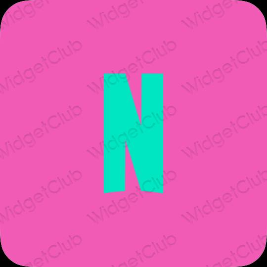 Aesthetic purple Netflix app icons