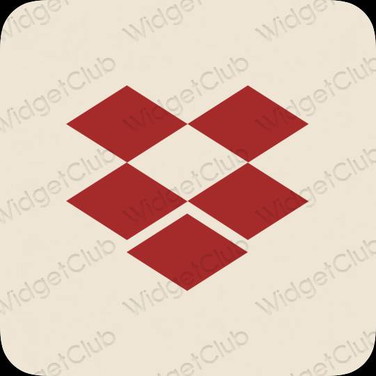 Estetyka beżowy Dropbox ikony aplikacji