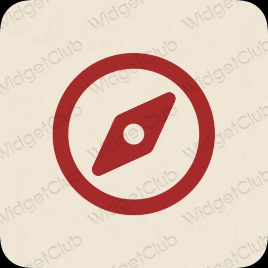 Aesthetic beige Safari app icons
