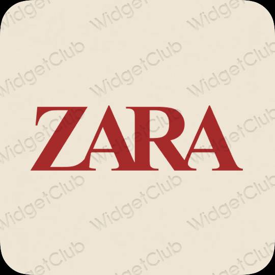زیبایی شناسی رنگ بژ ZARA آیکون های برنامه
