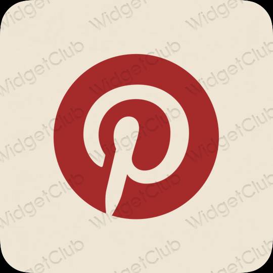 Aesthetic beige Pinterest app icons