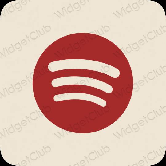 زیبایی شناسی رنگ بژ Spotify آیکون های برنامه