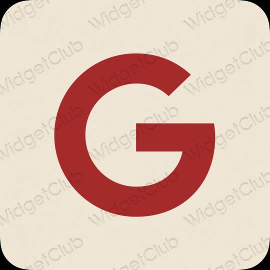 Ესთეტიური კრემისფერი Google აპლიკაციის ხატები