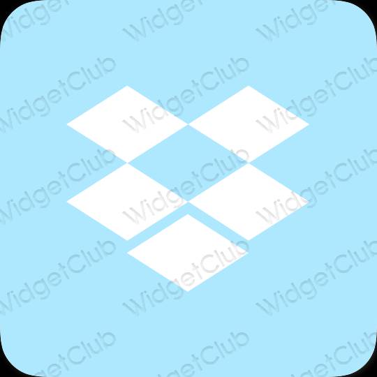 زیبایی شناسی آبی پاستلی Dropbox آیکون های برنامه