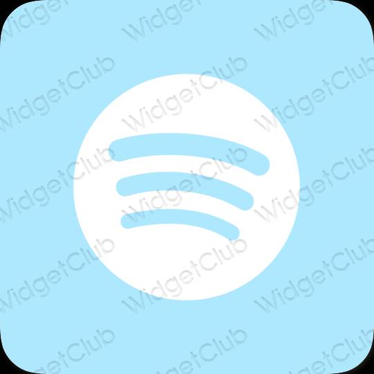 Aesthetic pastel blue Spotify app icons