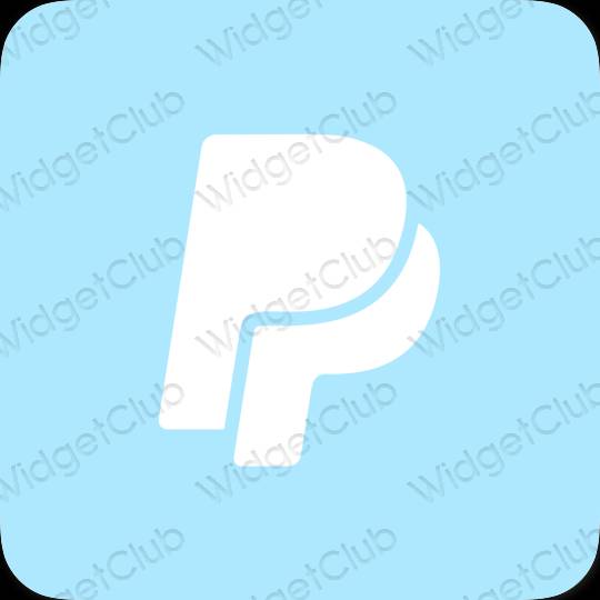 زیبایی شناسی آبی پاستلی Paypal آیکون های برنامه