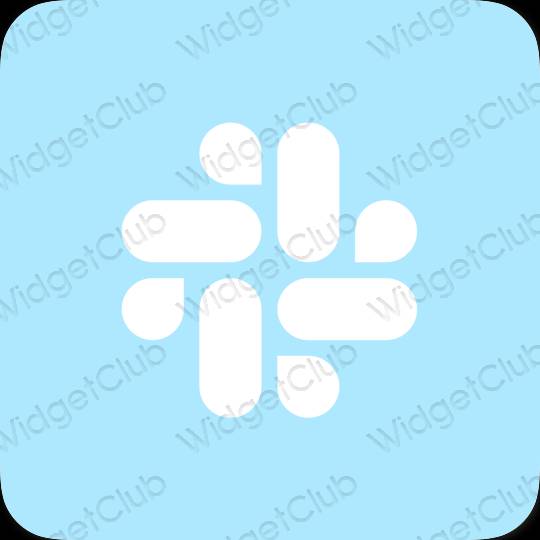 Aesthetic pastel blue Slack app icons