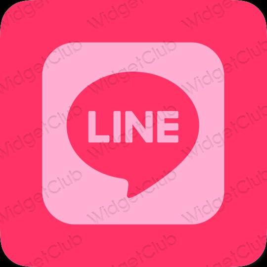 Esztétika neon rózsaszín LINE alkalmazás ikonok