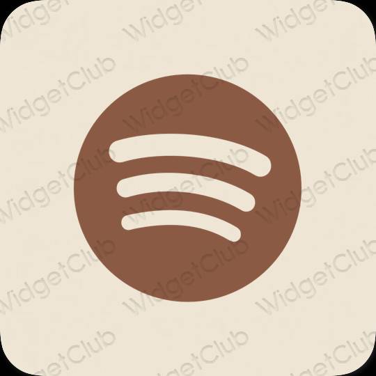 زیبایی شناسی رنگ بژ Spotify آیکون های برنامه