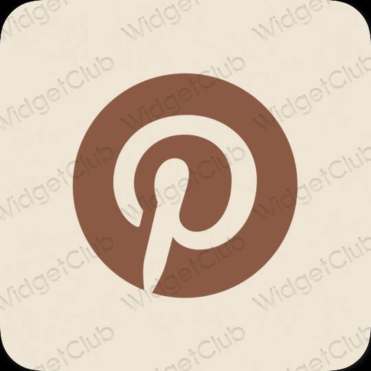 Aesthetic beige Pinterest app icons