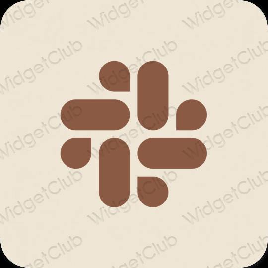 Aesthetic beige Slack app icons