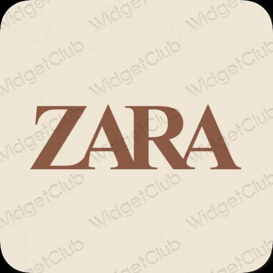 زیبایی شناسی رنگ بژ ZARA آیکون های برنامه