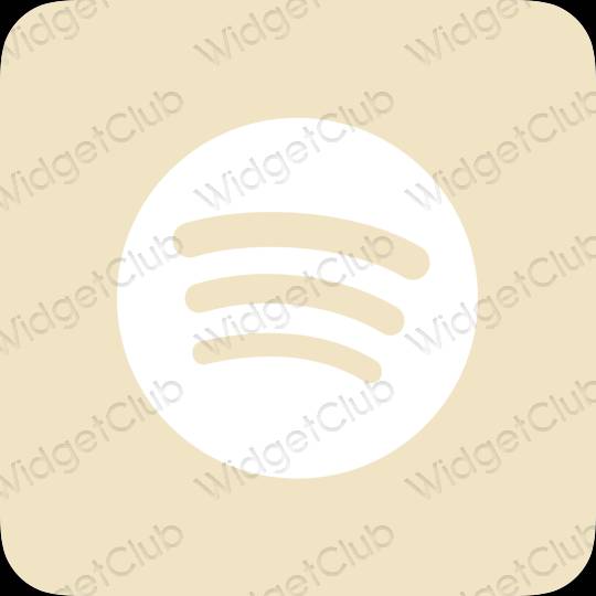 زیبایی شناسی رنگ بژ Spotify آیکون های برنامه