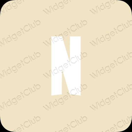 Aesthetic beige Netflix app icons