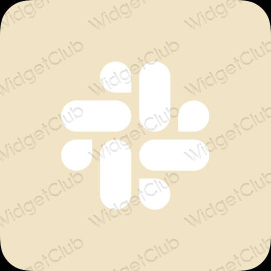 Aesthetic beige Slack app icons