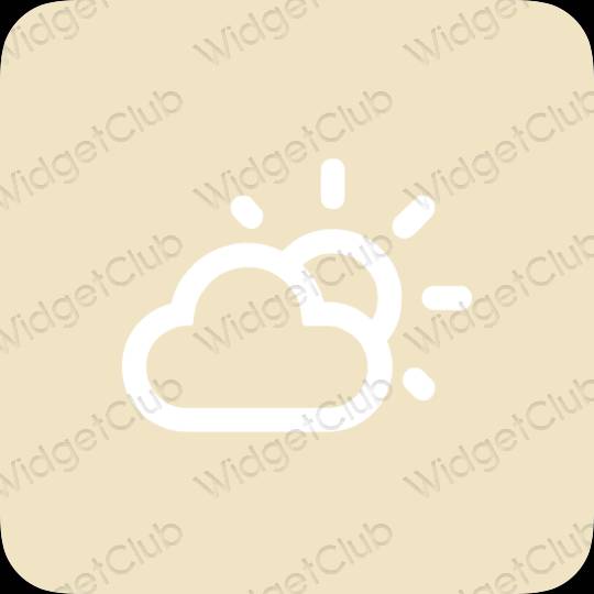 Aesthetic beige Weather app icons