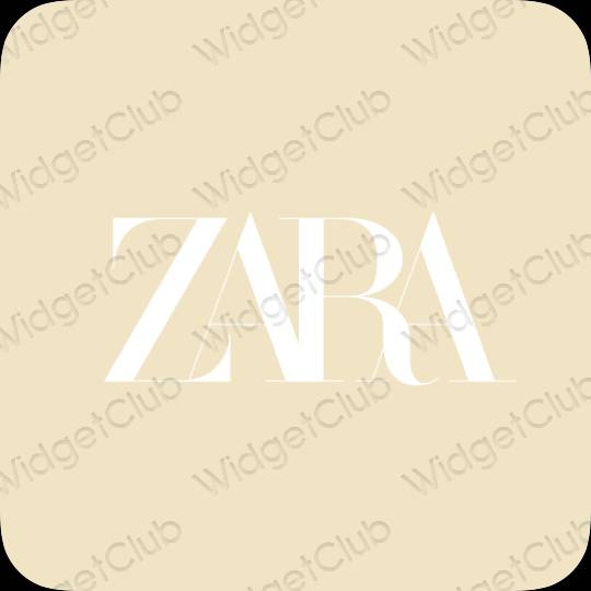 زیبایی شناسی رنگ بژ ZARA آیکون های برنامه