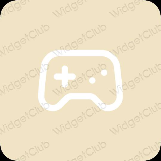 Aesthetic beige Game app icons
