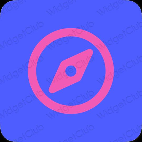 Aesthetic blue Safari app icons