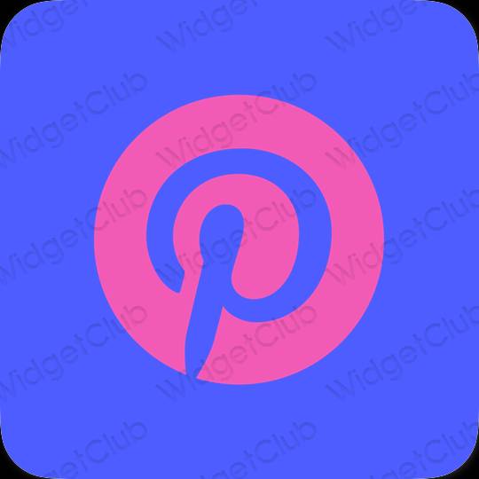 Aesthetic blue Pinterest app icons