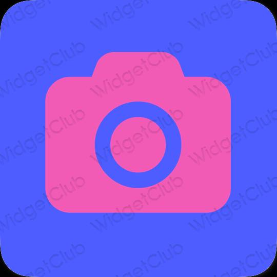 Aesthetic blue Camera app icons
