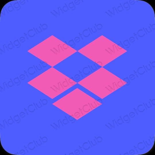 Ესთეტიური ლურჯი Dropbox აპლიკაციის ხატები