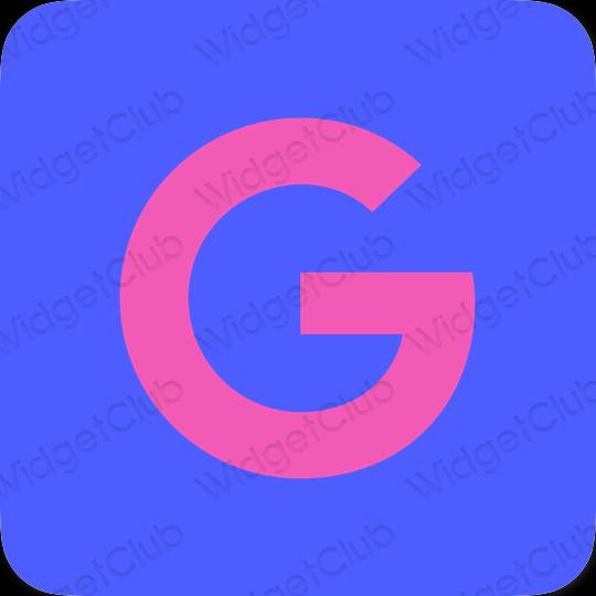 Ესთეტიური ლურჯი Google აპლიკაციის ხატები