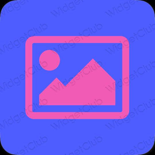 Aesthetic blue Photos app icons