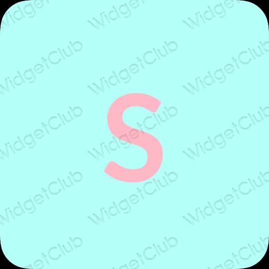 Aesthetic pastel blue SHEIN app icons
