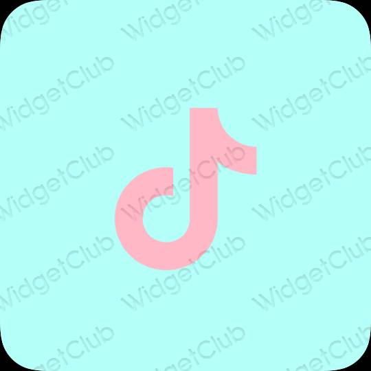 Aesthetic pastel blue TikTok app icons