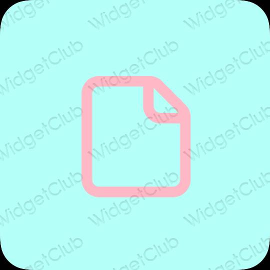 Aesthetic pastel blue Files app icons