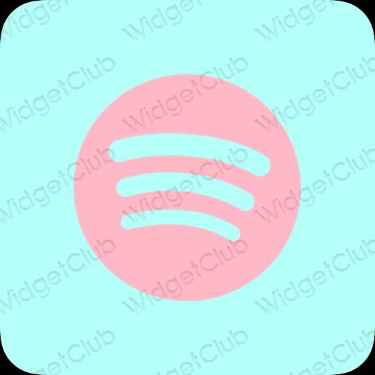 Aesthetic pastel blue Spotify app icons