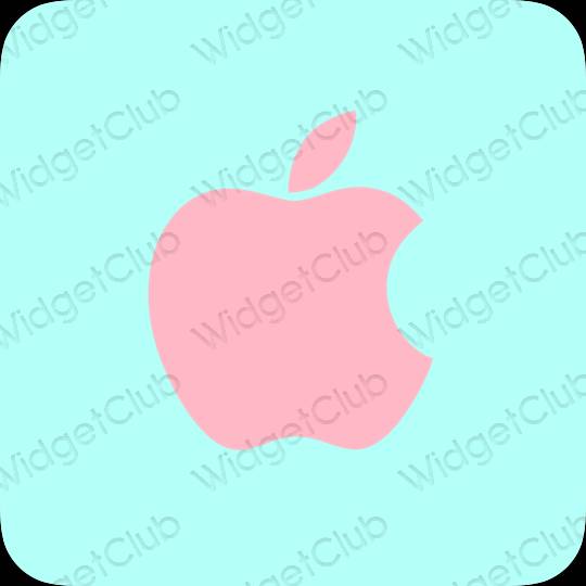 Aesthetic pastel blue Apple Store app icons