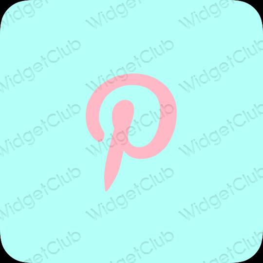 Aesthetic pastel blue Pinterest app icons