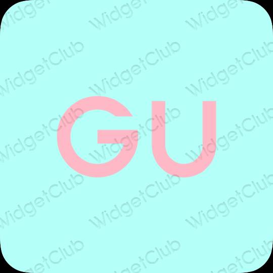 Aesthetic pastel blue GU app icons