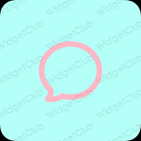 Aesthetic pastel blue Messages app icons
