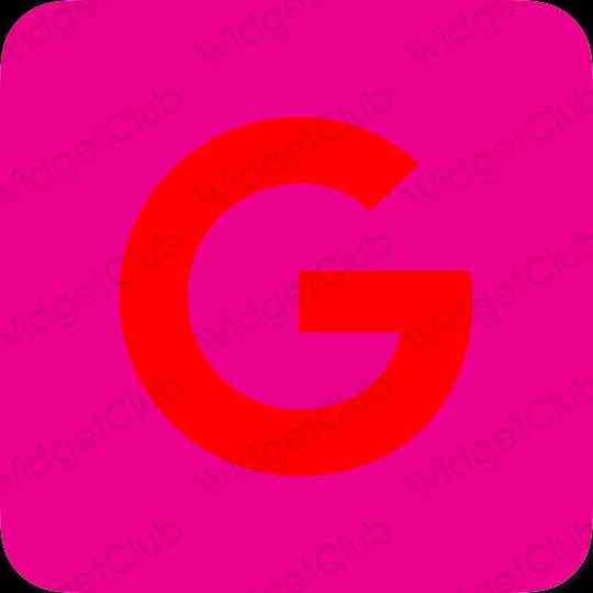 Estetico rosa fluo Google icone dell'app