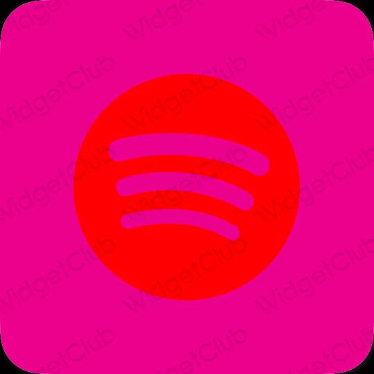 Aesthetic neon pink Spotify app icons