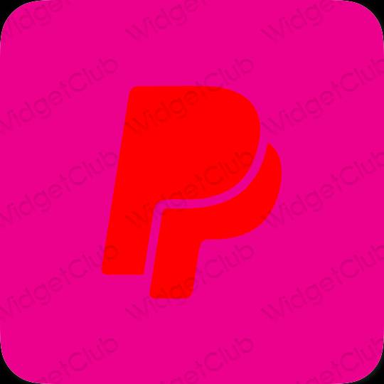 Aesthetic neon pink Paypal app icons