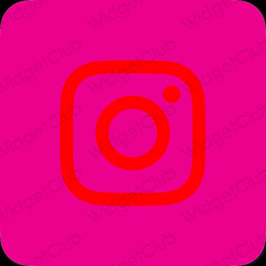 Aesthetic neon pink Instagram app icons