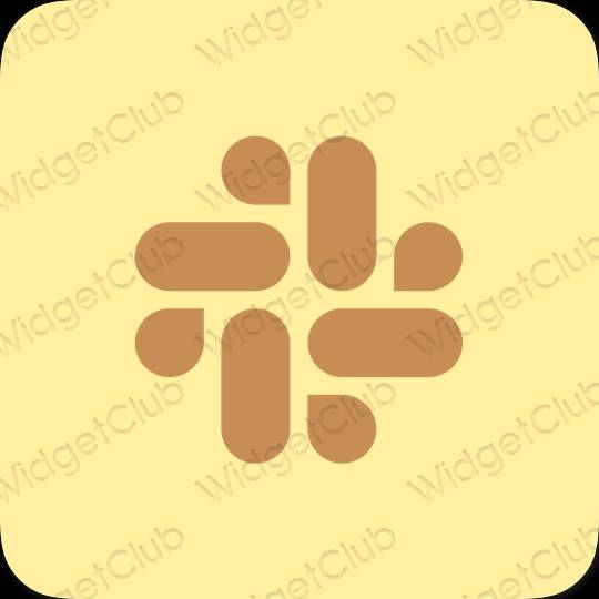 Ესთეტიური ყვითელი Slack აპლიკაციის ხატები