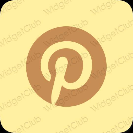 Aesthetic orange Pinterest app icons