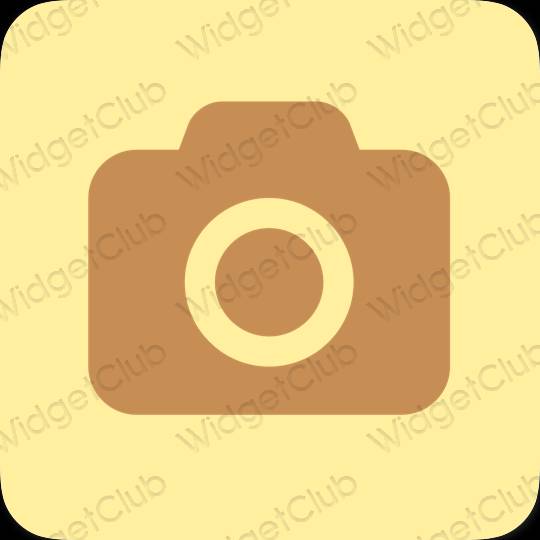 Aesthetic orange Camera app icons