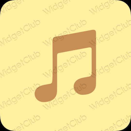 Aesthetic orange Music app icons